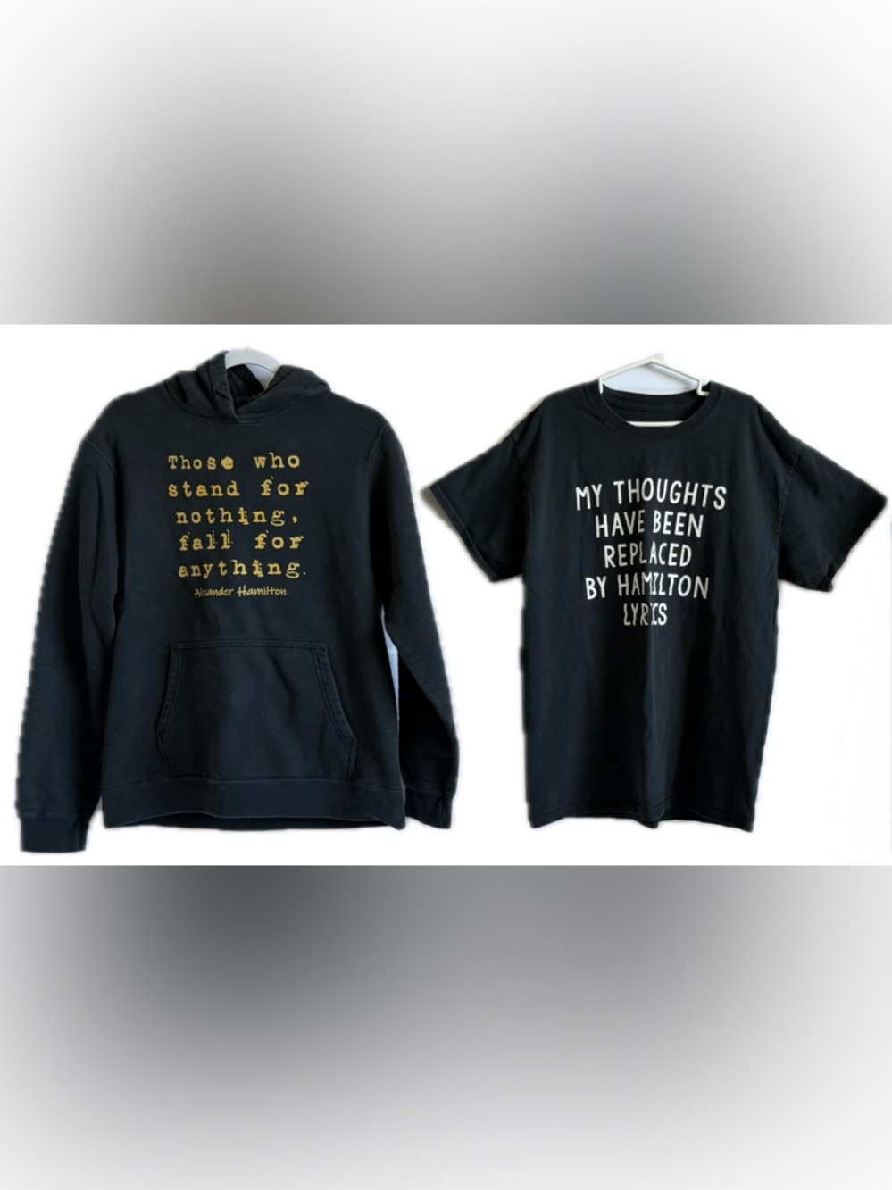 Hamilton Musical Hoodie Sweatshirt & T-Shirt Set~ Unisex Size M~Retail Value $70